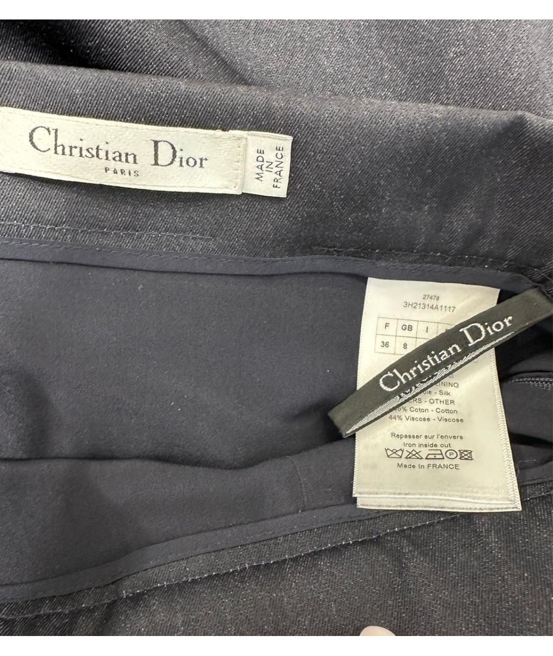 CHRISTIAN DIOR Черная хлопко-эластановая юбка макси, фото 3