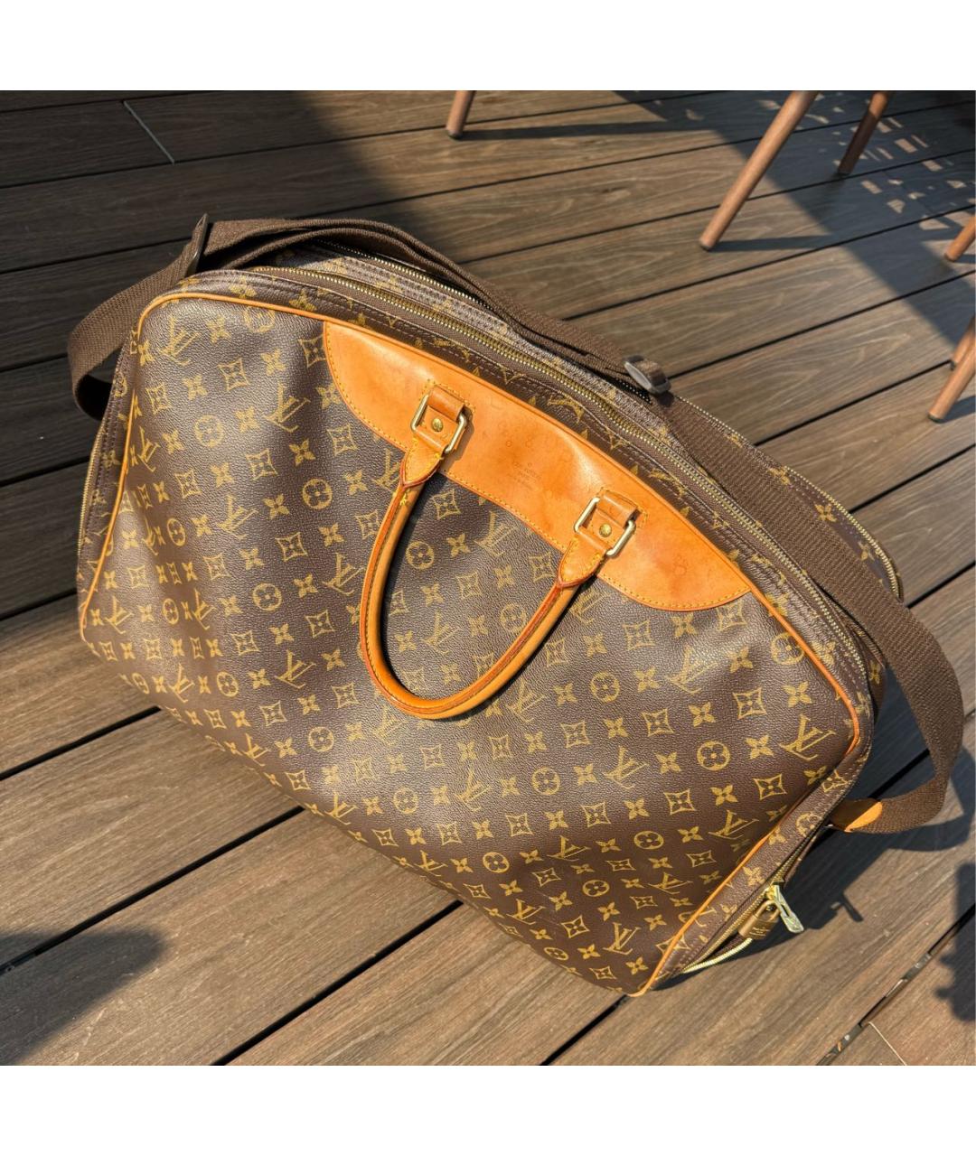LOUIS VUITTON Коричневая кожаная дорожная/спортивная сумка, фото 3