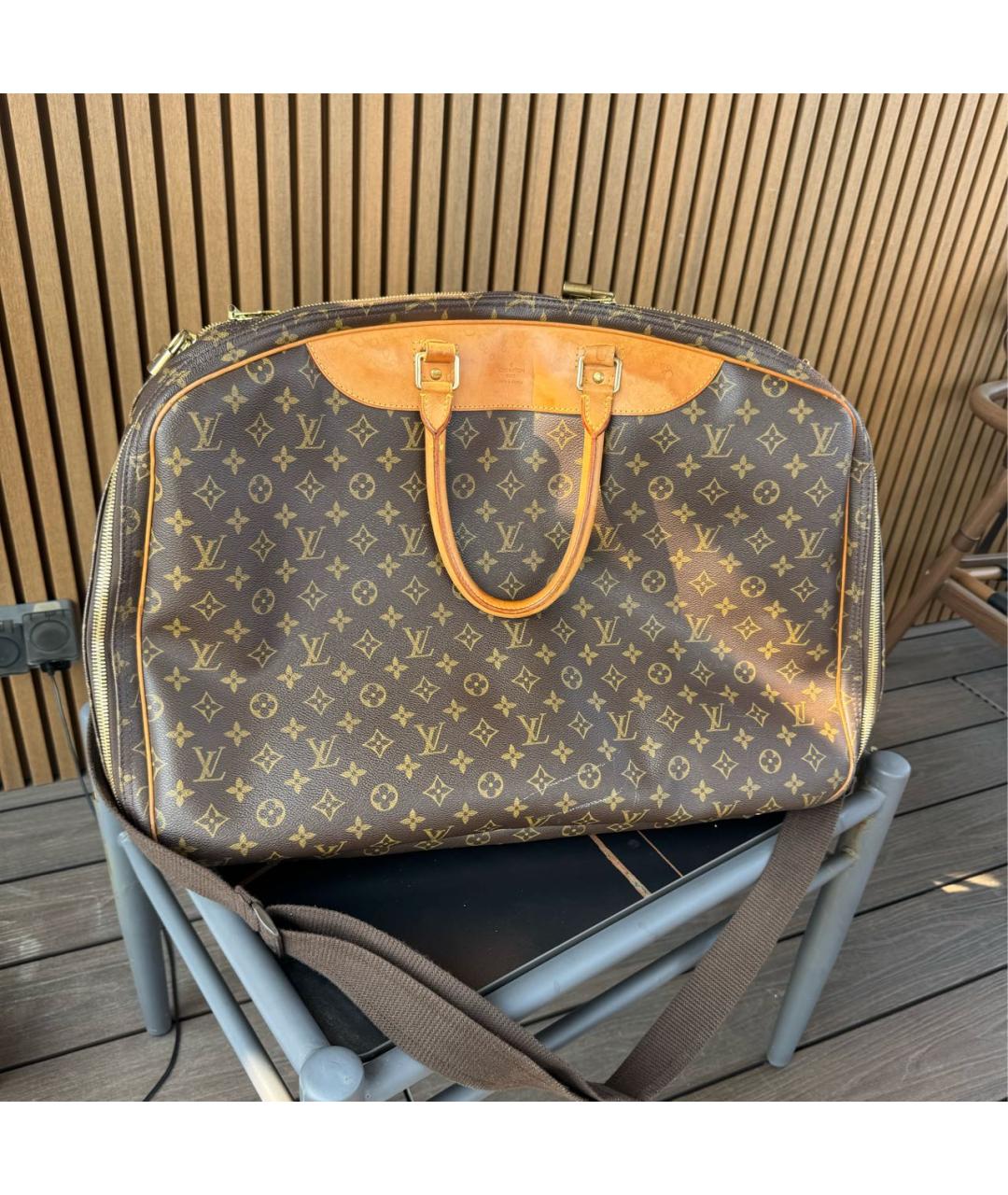 LOUIS VUITTON Коричневая кожаная дорожная/спортивная сумка, фото 7