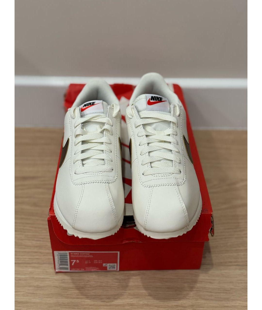 NIKE Бежевые кожаные кроссовки, фото 3