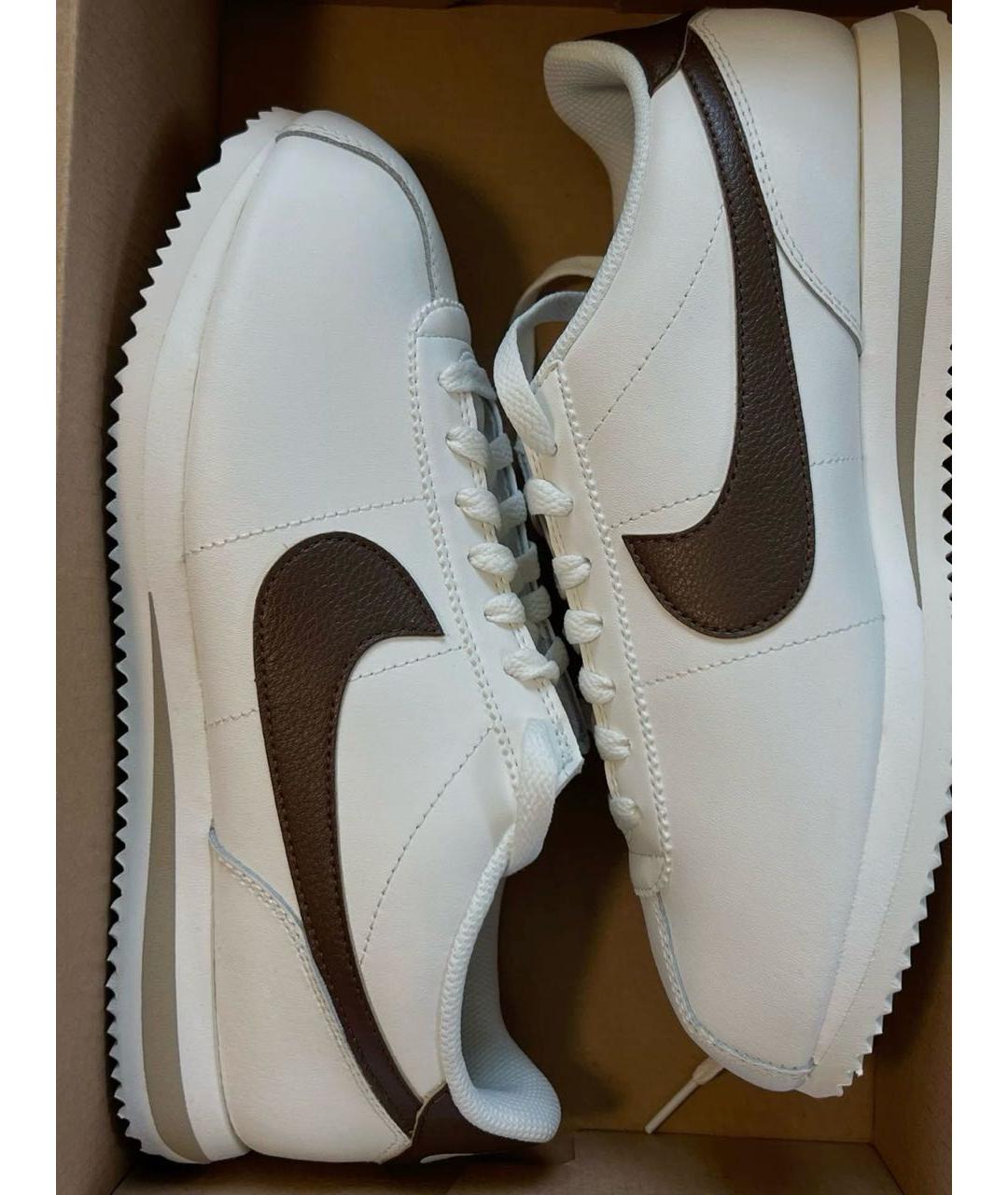 NIKE Бежевые кожаные кроссовки, фото 2