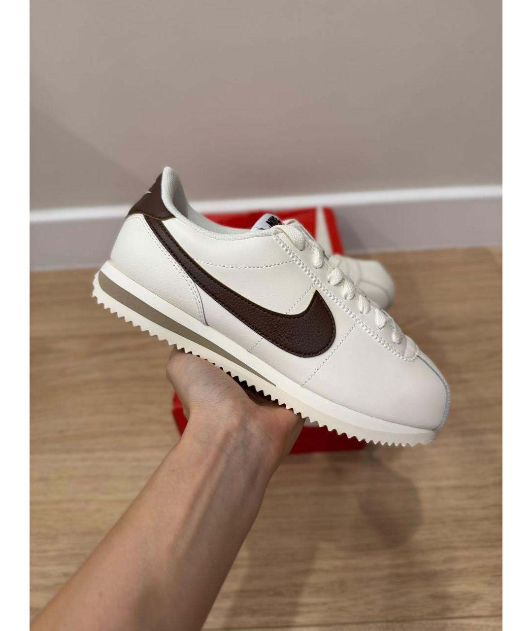 NIKE Бежевые кожаные кроссовки, фото 2