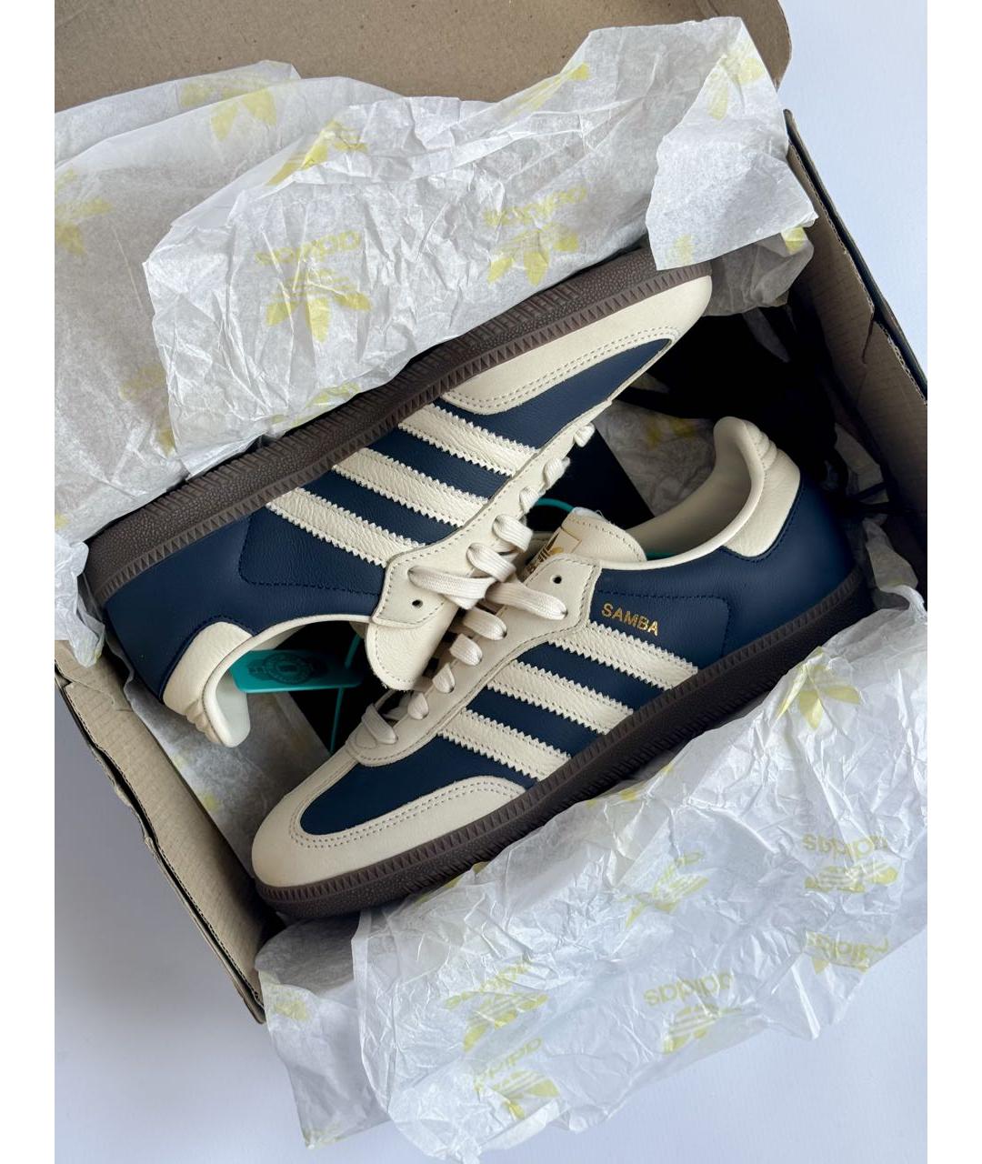 ADIDAS Темно-синие кожаные кроссовки, фото 6