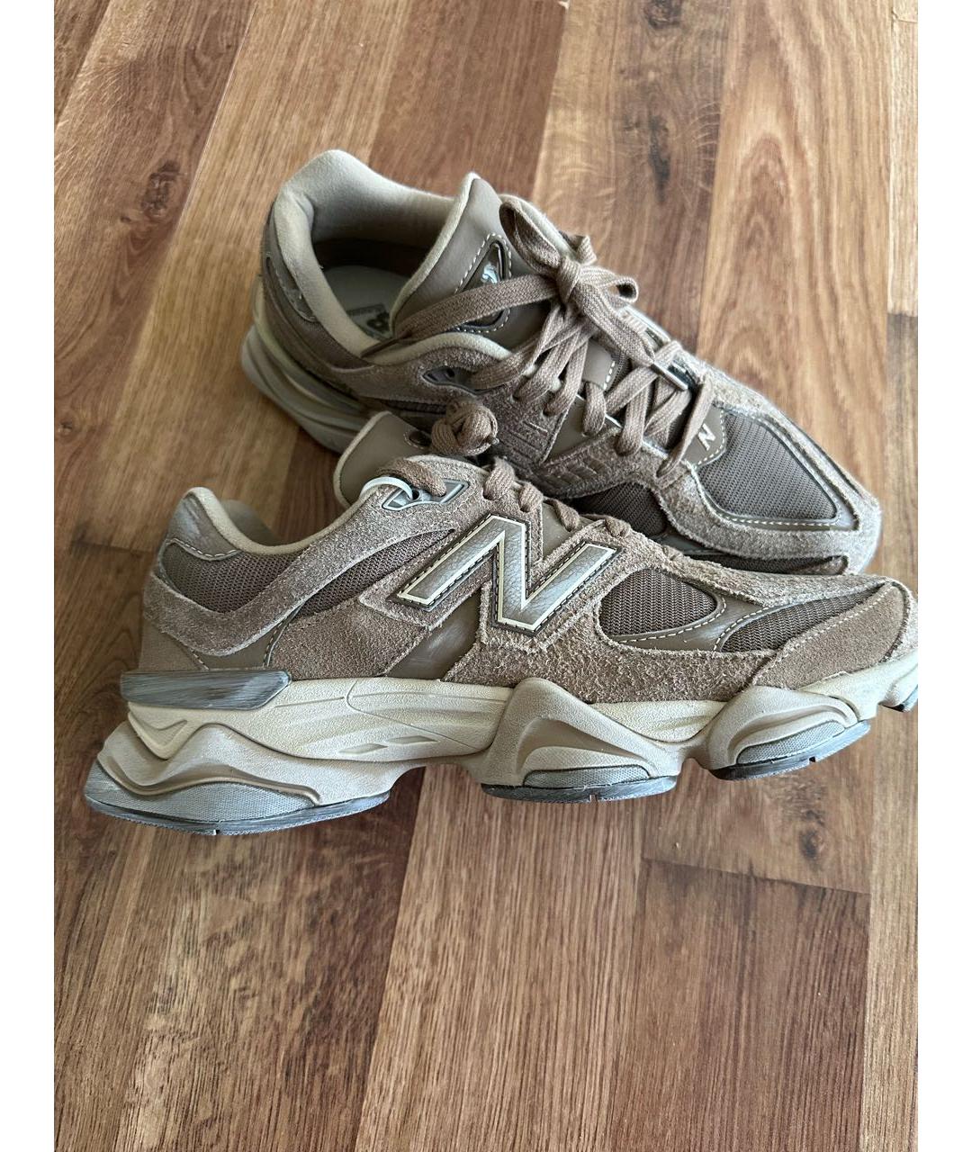 NEW BALANCE Бежевые замшевые низкие кроссовки / кеды, фото 4