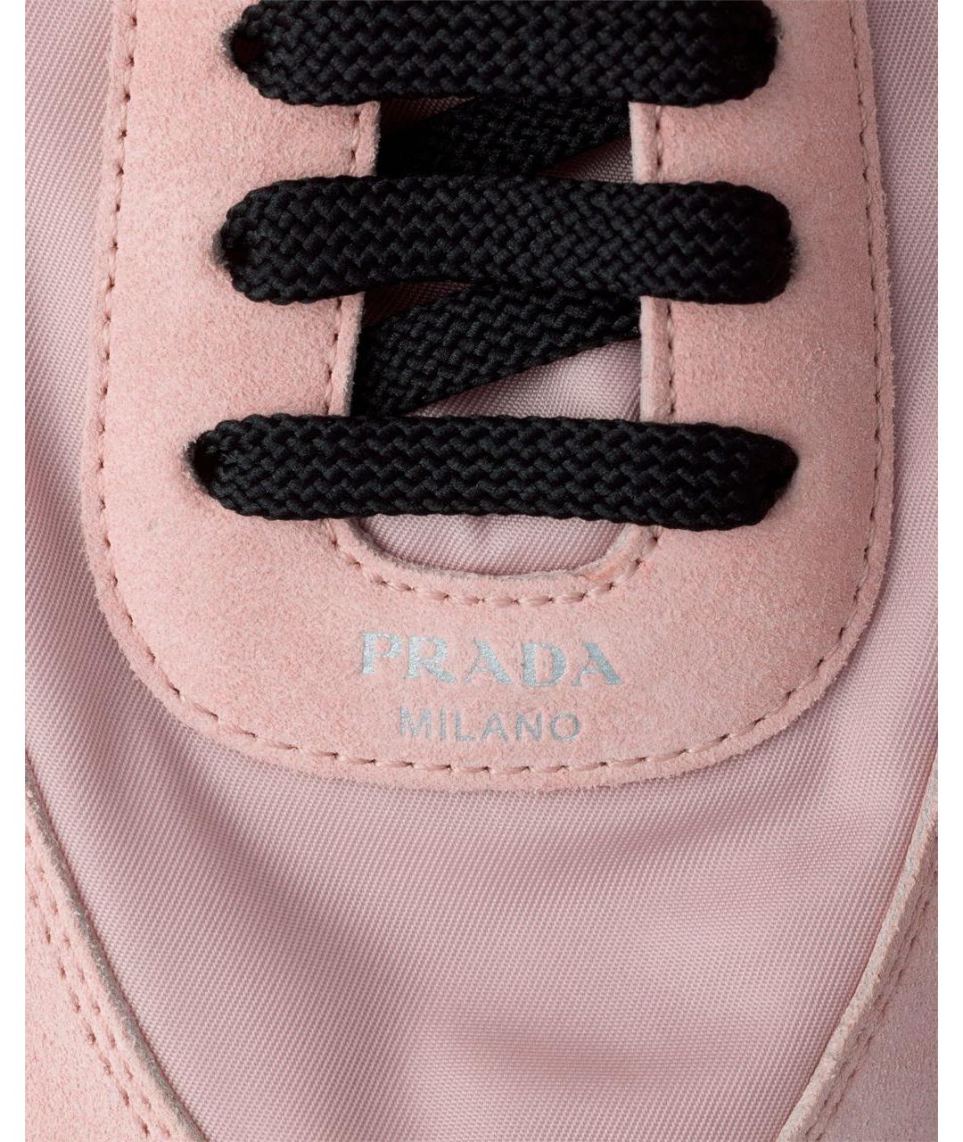 PRADA Розовые замшевые кеды, фото 7