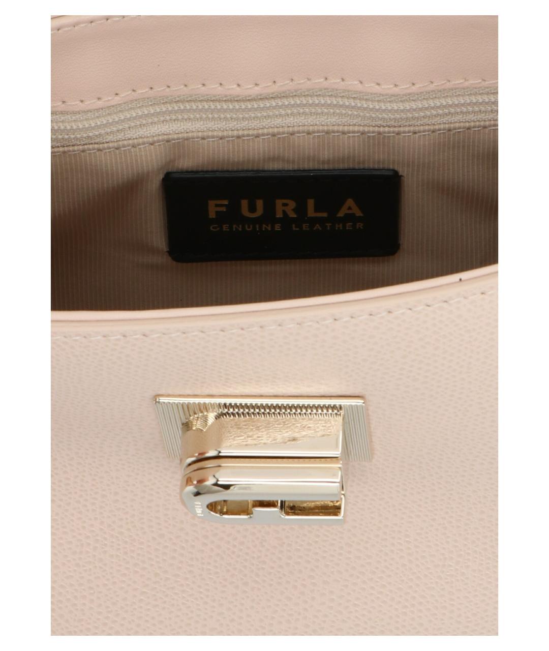 FURLA Розовая кожаная сумка с короткими ручками, фото 3