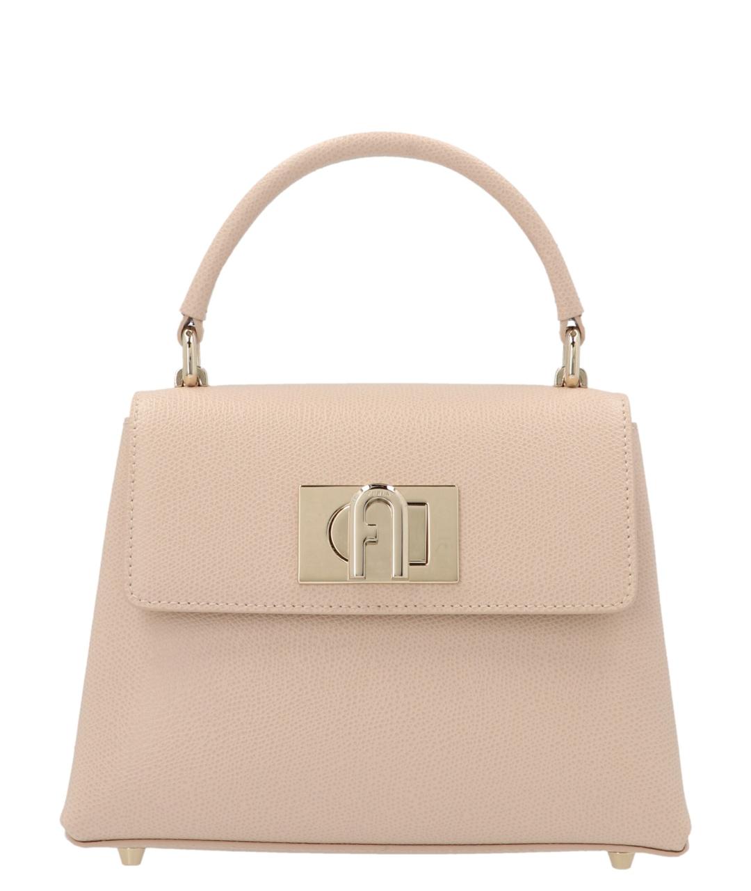FURLA Розовая кожаная сумка с короткими ручками, фото 1