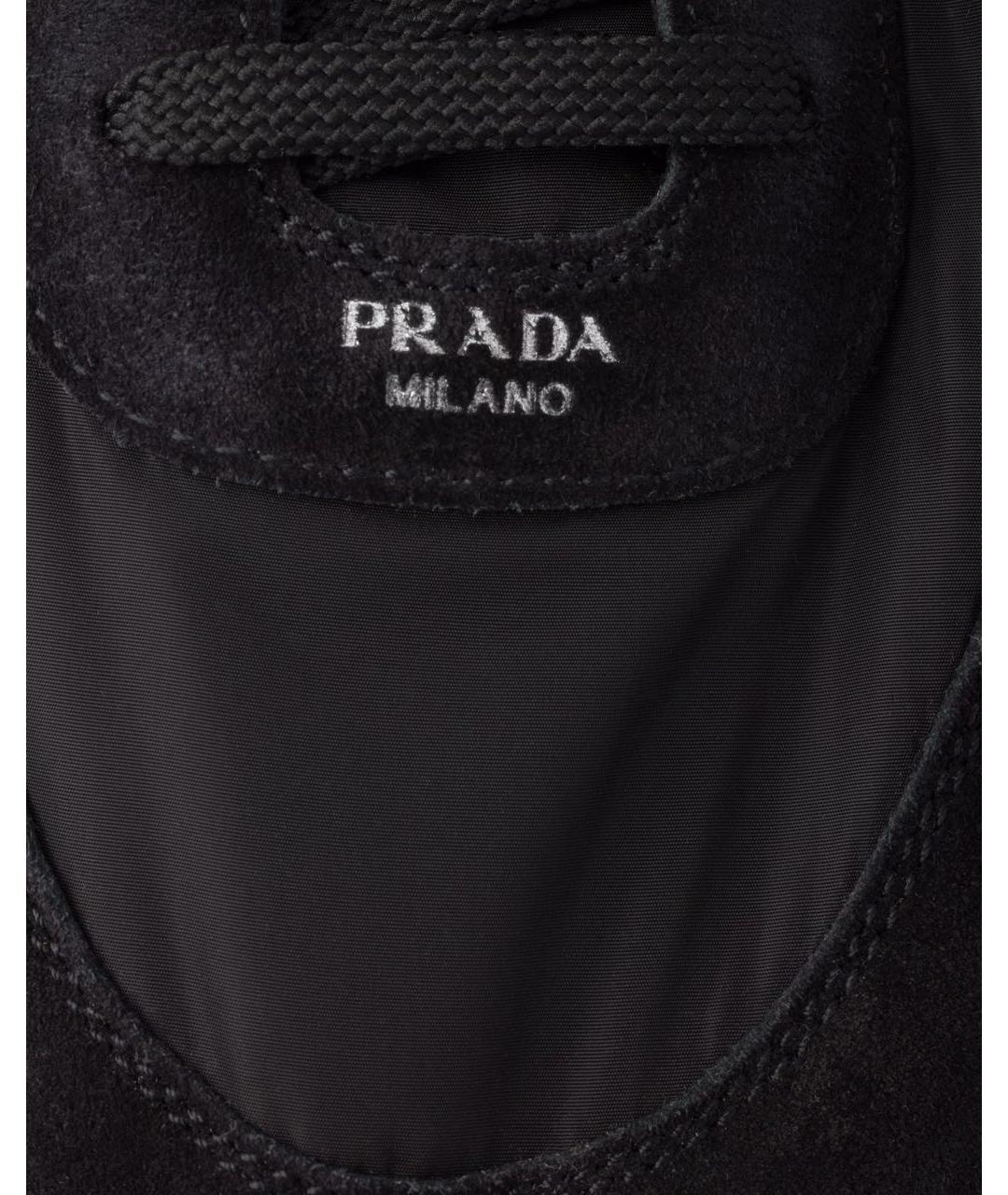 PRADA Черные замшевые кеды, фото 6