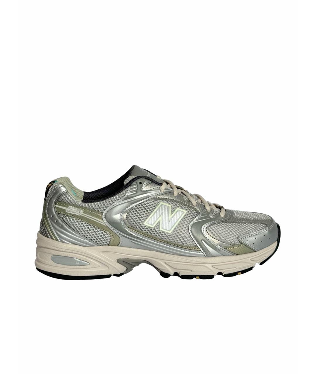 NEW BALANCE Хаки кожаные кроссовки, фото 1