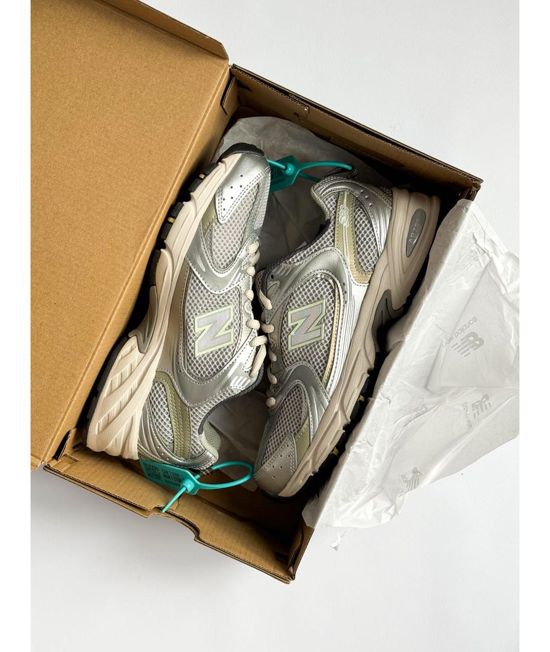 NEW BALANCE Хаки кожаные кроссовки, фото 6