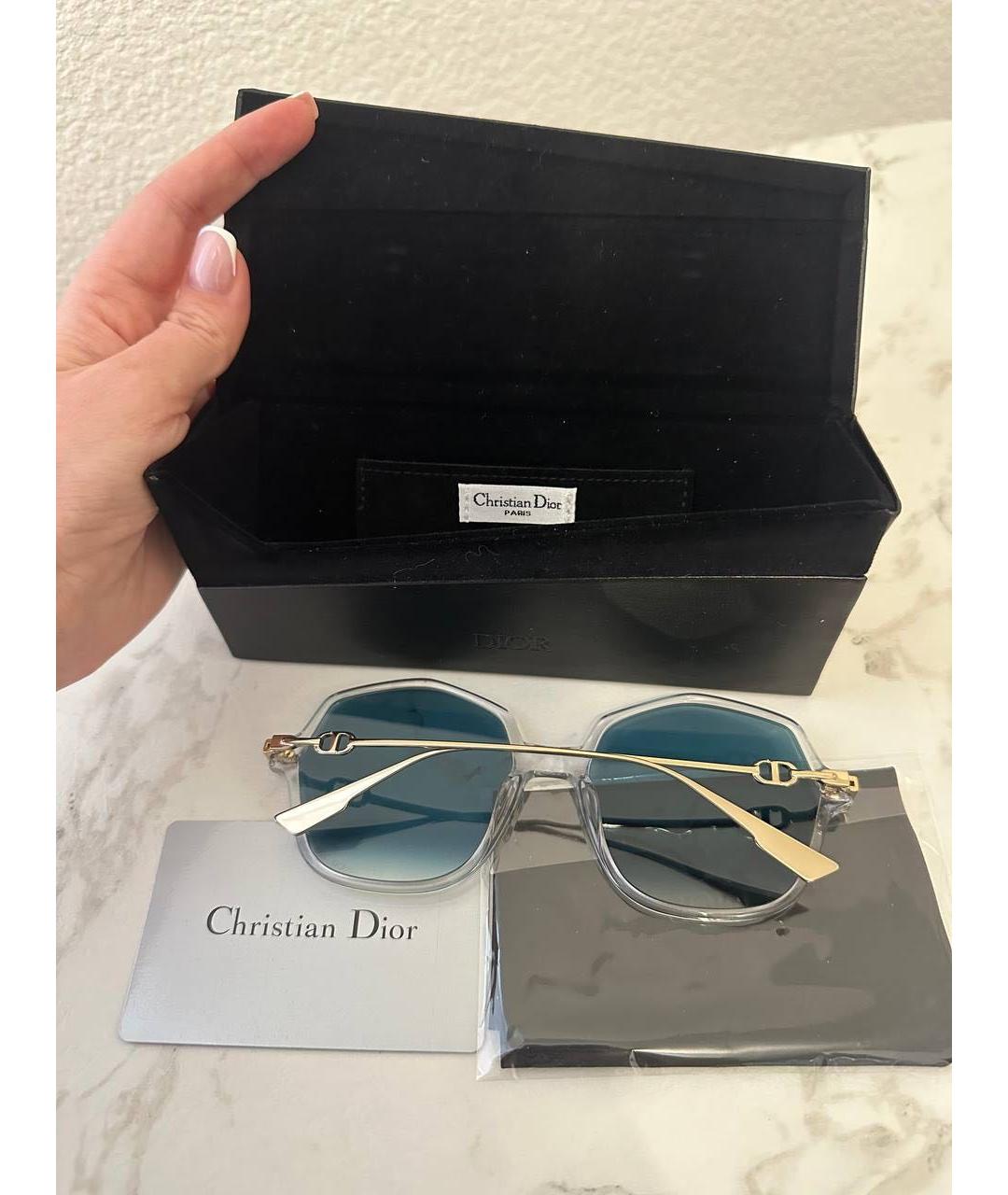 CHRISTIAN DIOR Голубые пластиковые солнцезащитные очки, фото 5