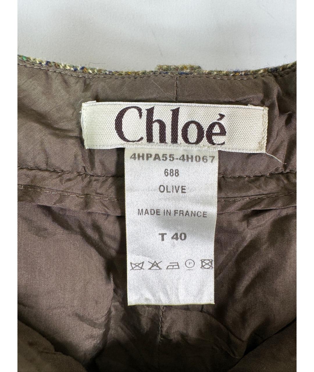 CHLOE Зеленые шерстяные бриджи, фото 8