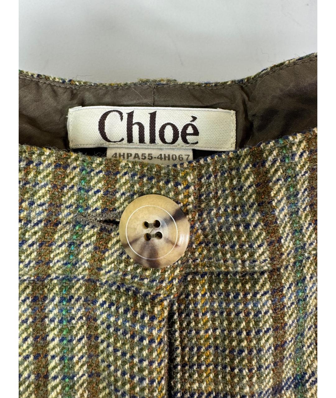 CHLOE Зеленые шерстяные бриджи, фото 7