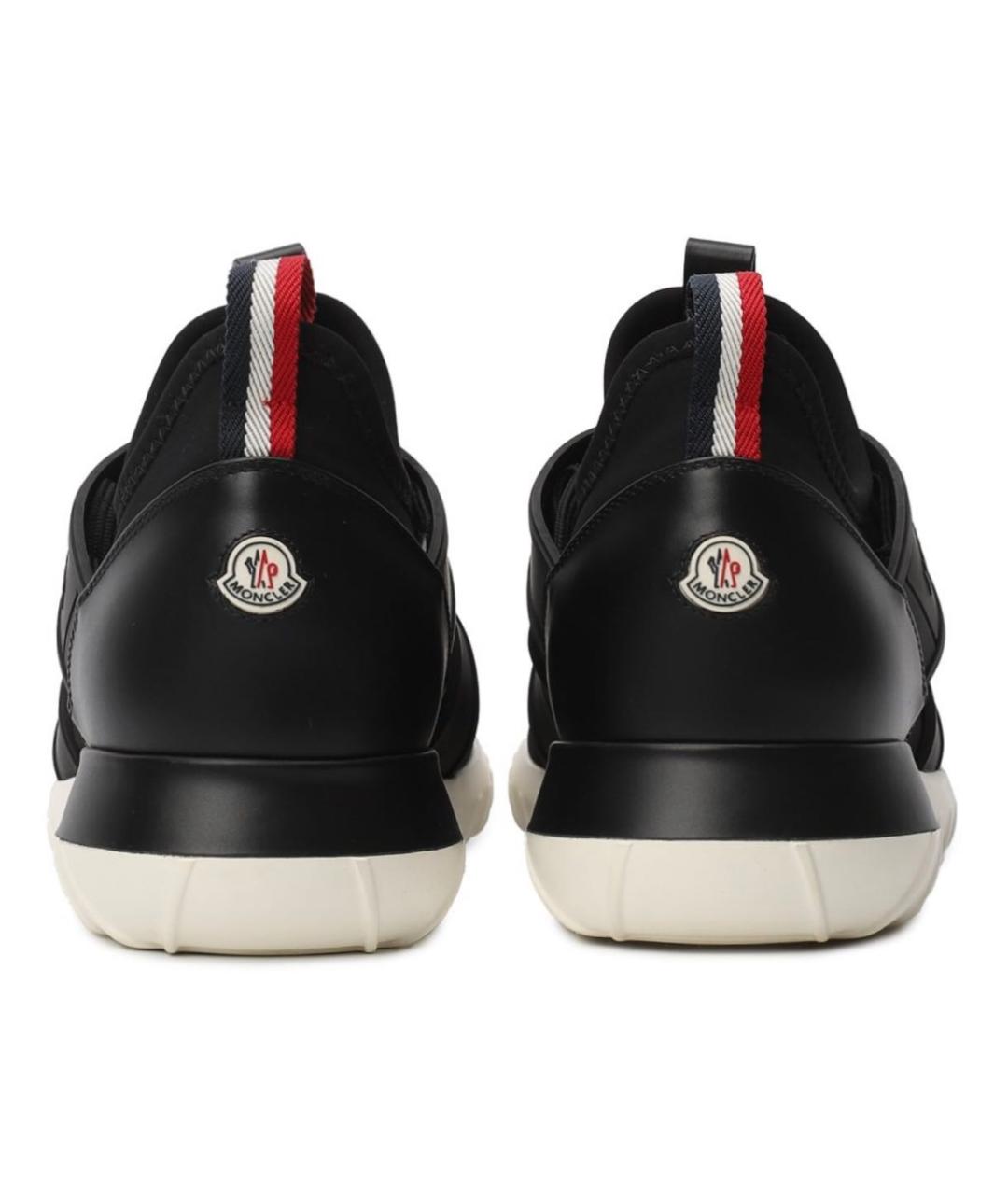 MONCLER Черные бархатные низкие кроссовки / кеды, фото 5