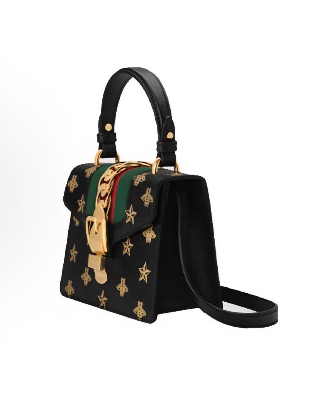 GUCCI Черная кожаная сумка с короткими ручками, фото 3