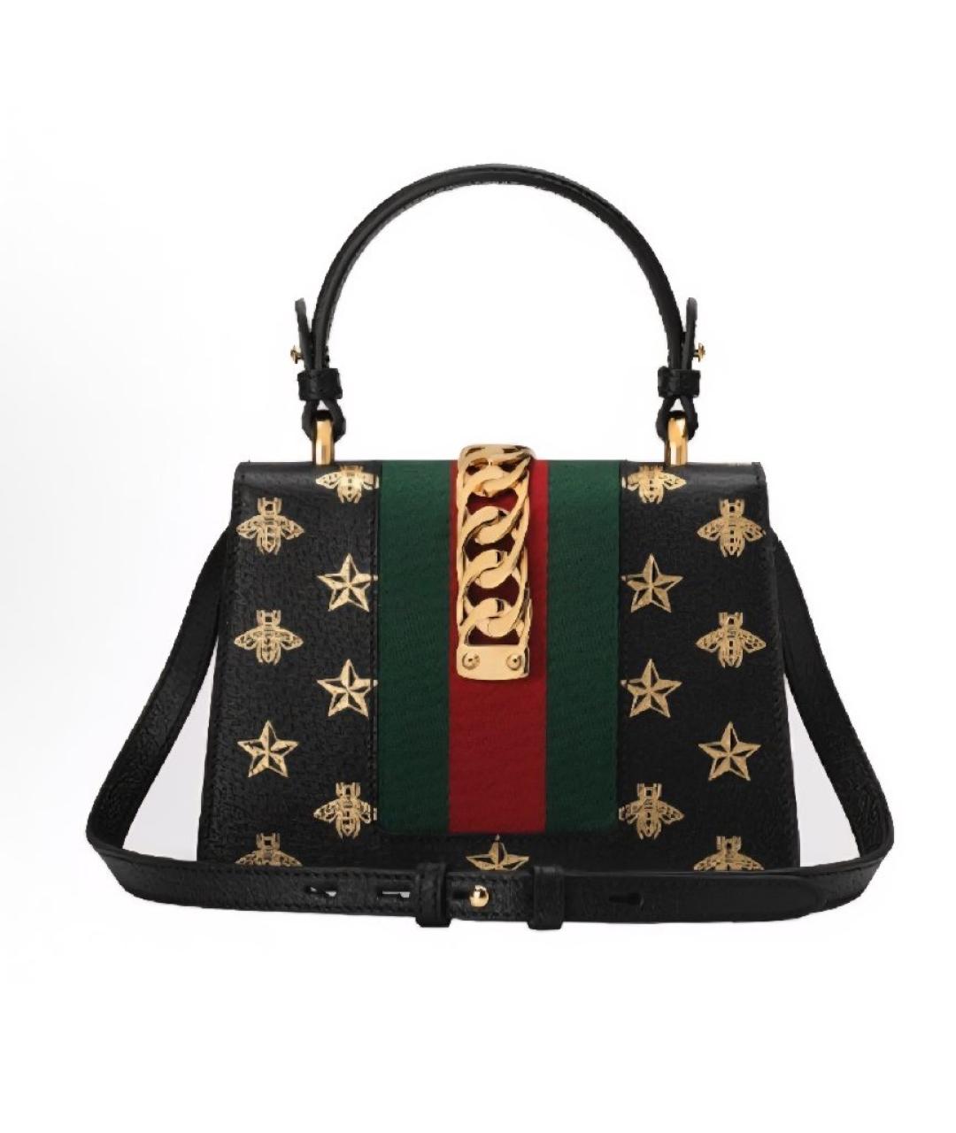 GUCCI Черная кожаная сумка с короткими ручками, фото 2