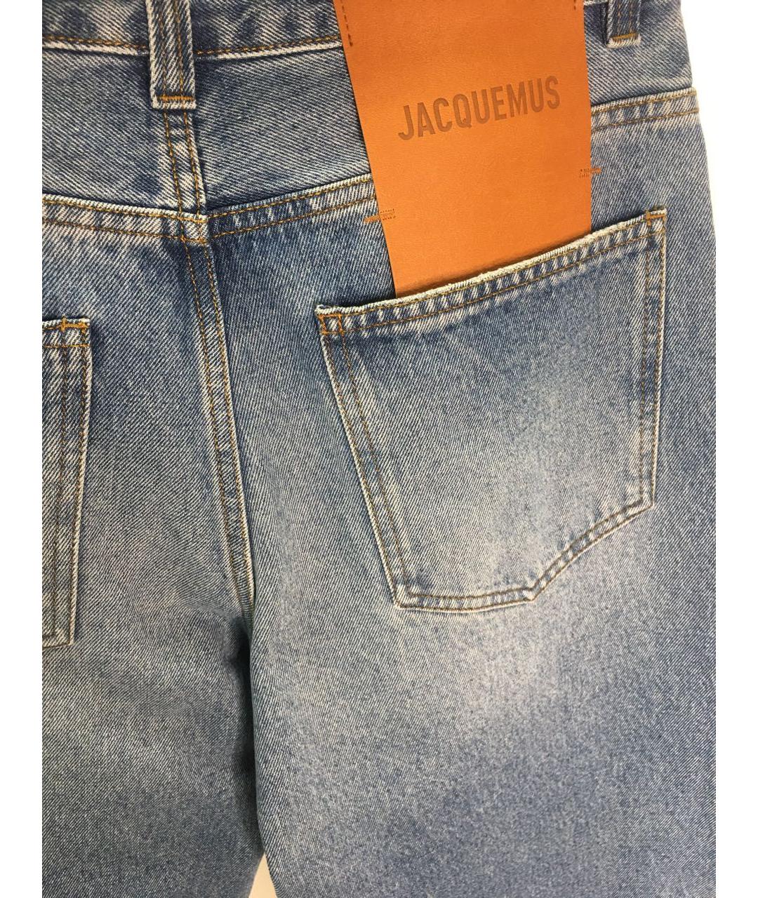 JACQUEMUS Синие хлопковые прямые джинсы, фото 4