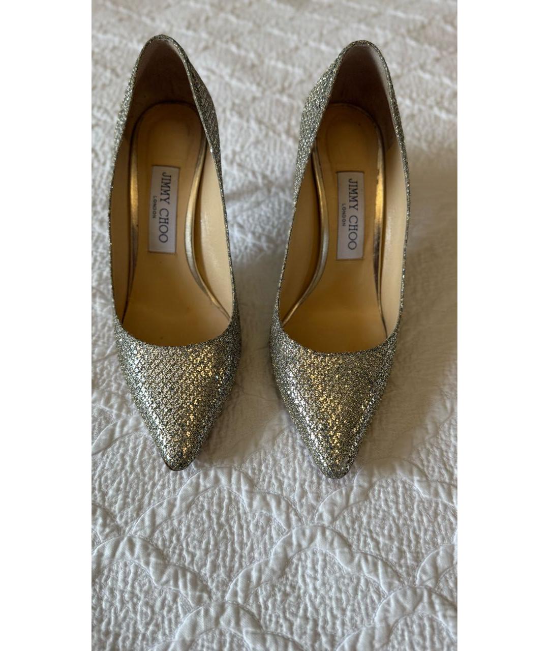 JIMMY CHOO Золотые кожаные туфли, фото 2