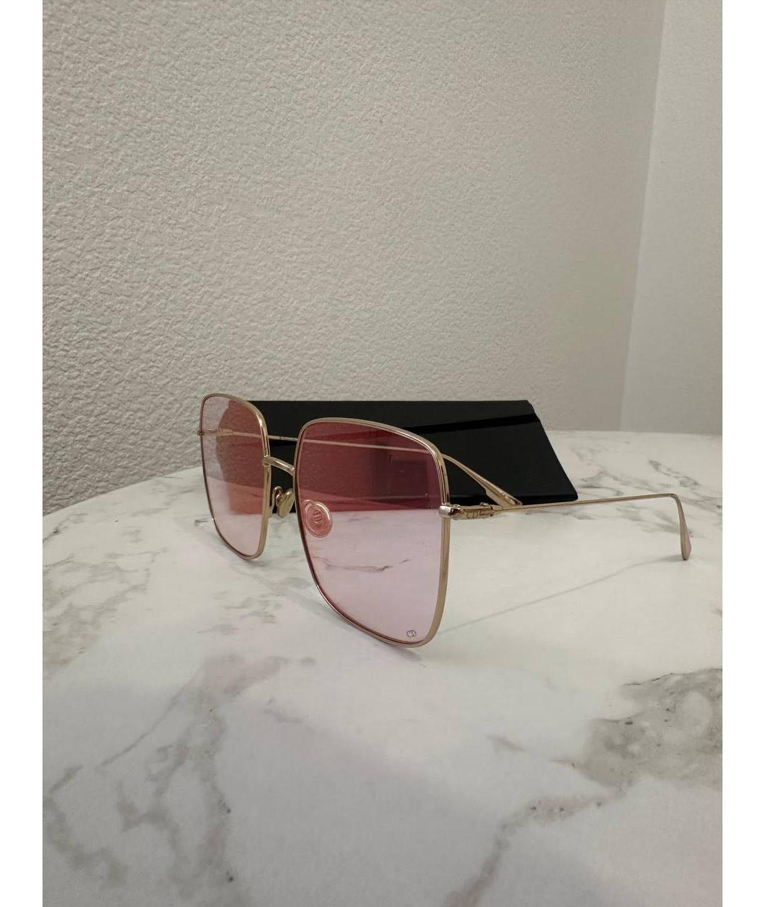 CHRISTIAN DIOR Розовые металлические солнцезащитные очки, фото 2