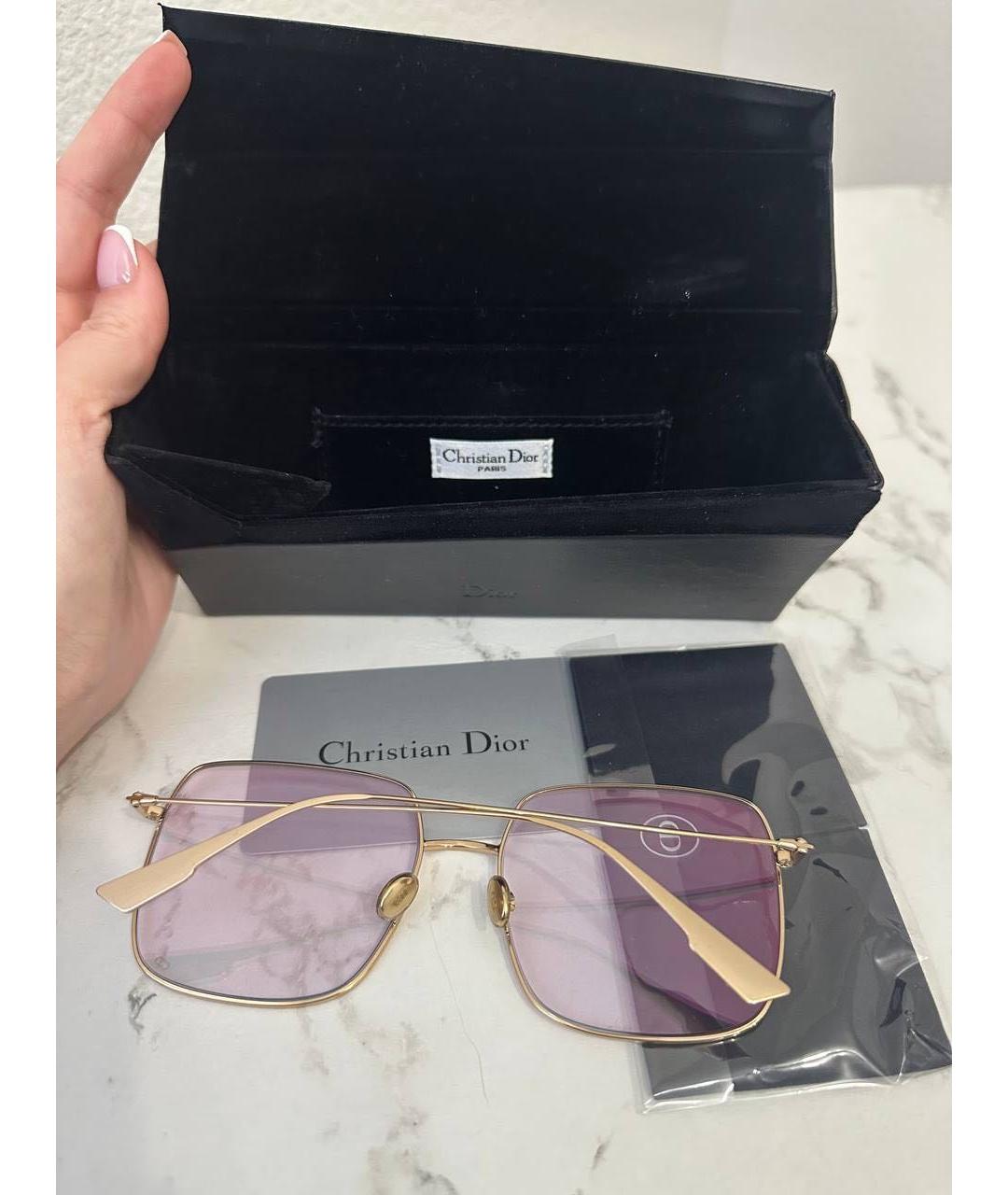 CHRISTIAN DIOR Розовые металлические солнцезащитные очки, фото 4