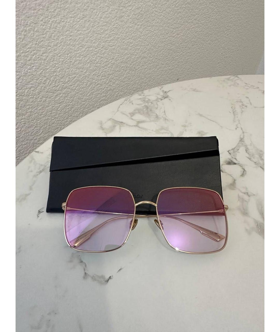 CHRISTIAN DIOR Розовые металлические солнцезащитные очки, фото 3