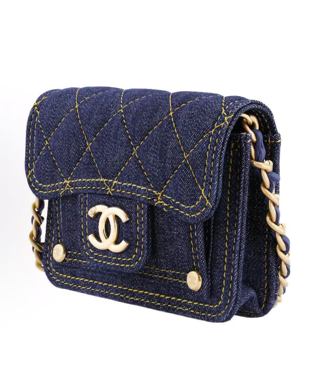 CHANEL Синяя сумка через плечо, фото 3