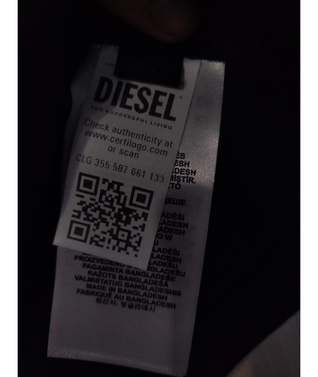 DIESEL Черная хлопковая футболка, фото 5
