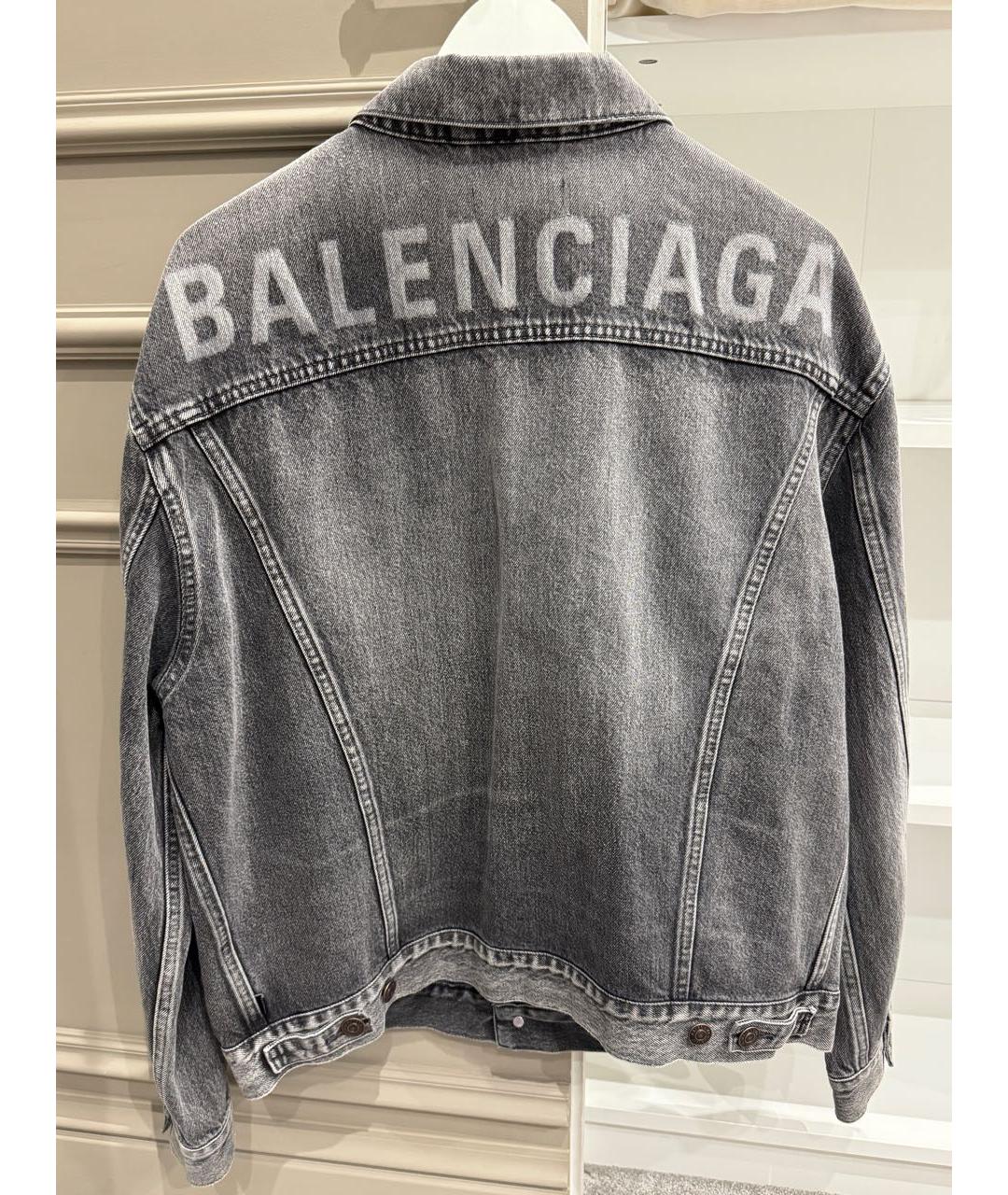 BALENCIAGA Антрацитовая деним куртка, фото 2