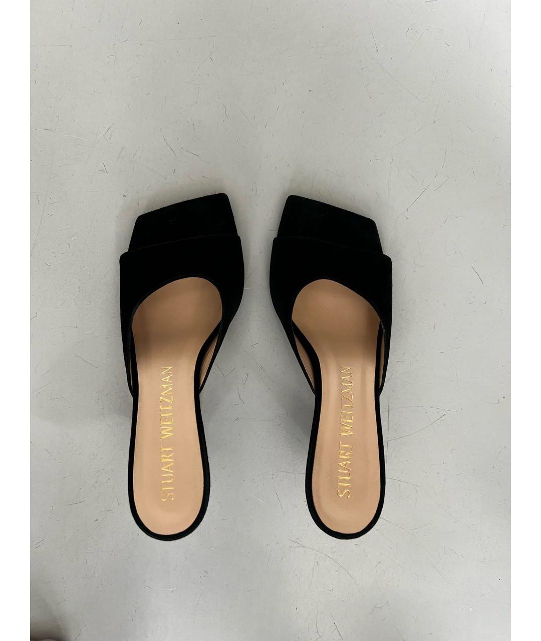 STUART WEITZMAN Черные замшевые мюли, фото 2