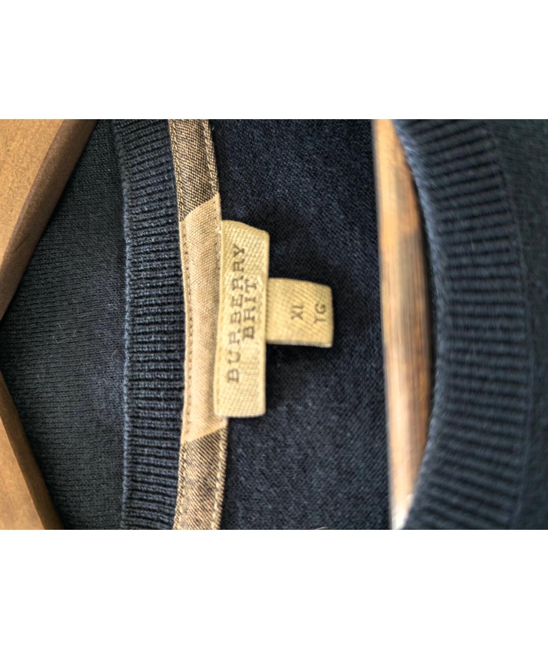 BURBERRY Темно-синий кашемировый джемпер / свитер, фото 3