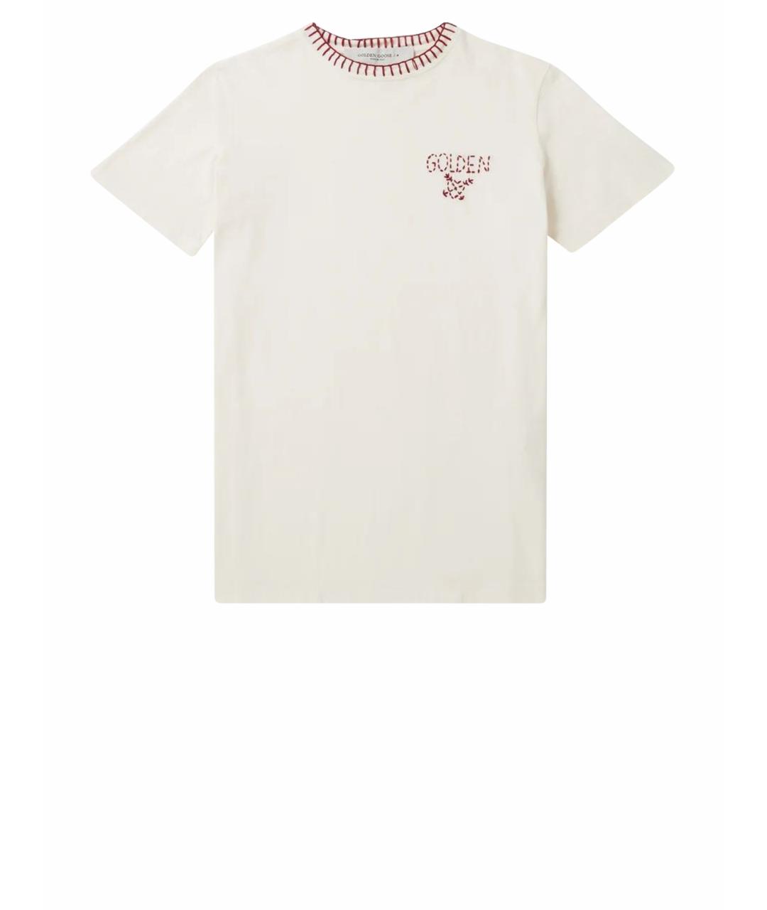 GOLDEN GOOSE DELUXE BRAND Белая хлопковая футболка, фото 1