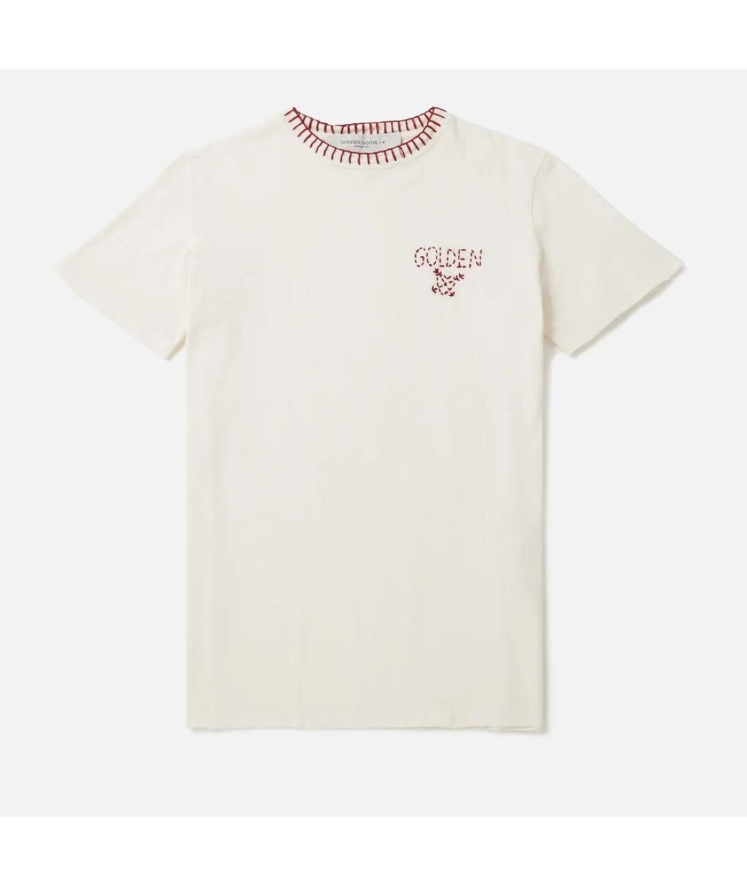 GOLDEN GOOSE DELUXE BRAND Белая хлопковая футболка, фото 9