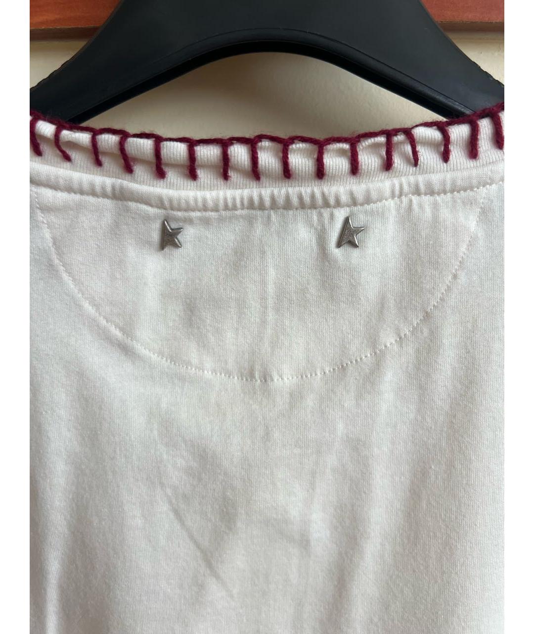 GOLDEN GOOSE DELUXE BRAND Белая хлопковая футболка, фото 4