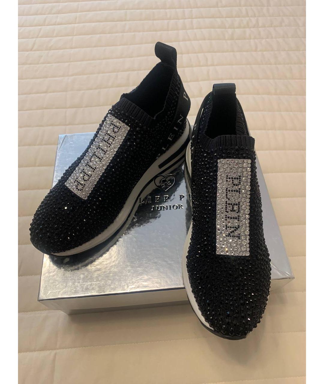 PHILIPP PLEIN Черные текстильные кроссовки, фото 2