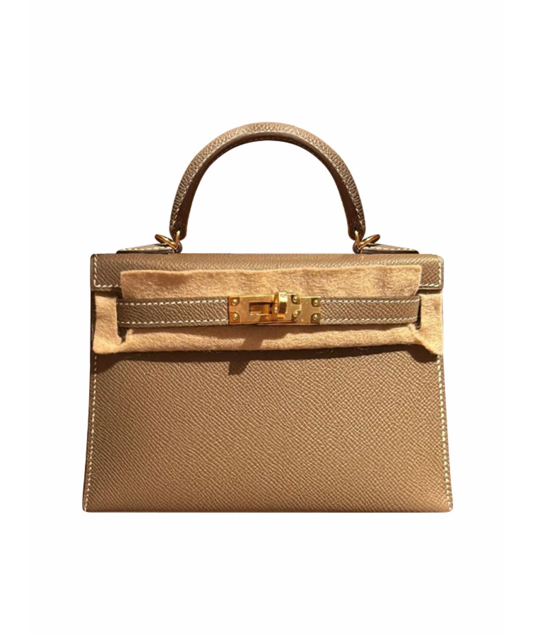HERMES Коричневая кожаная сумка через плечо, фото 1