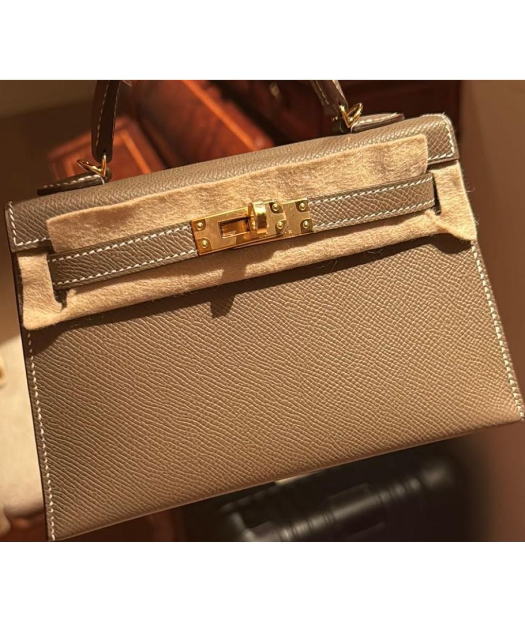 HERMES Коричневая кожаная сумка через плечо, фото 5