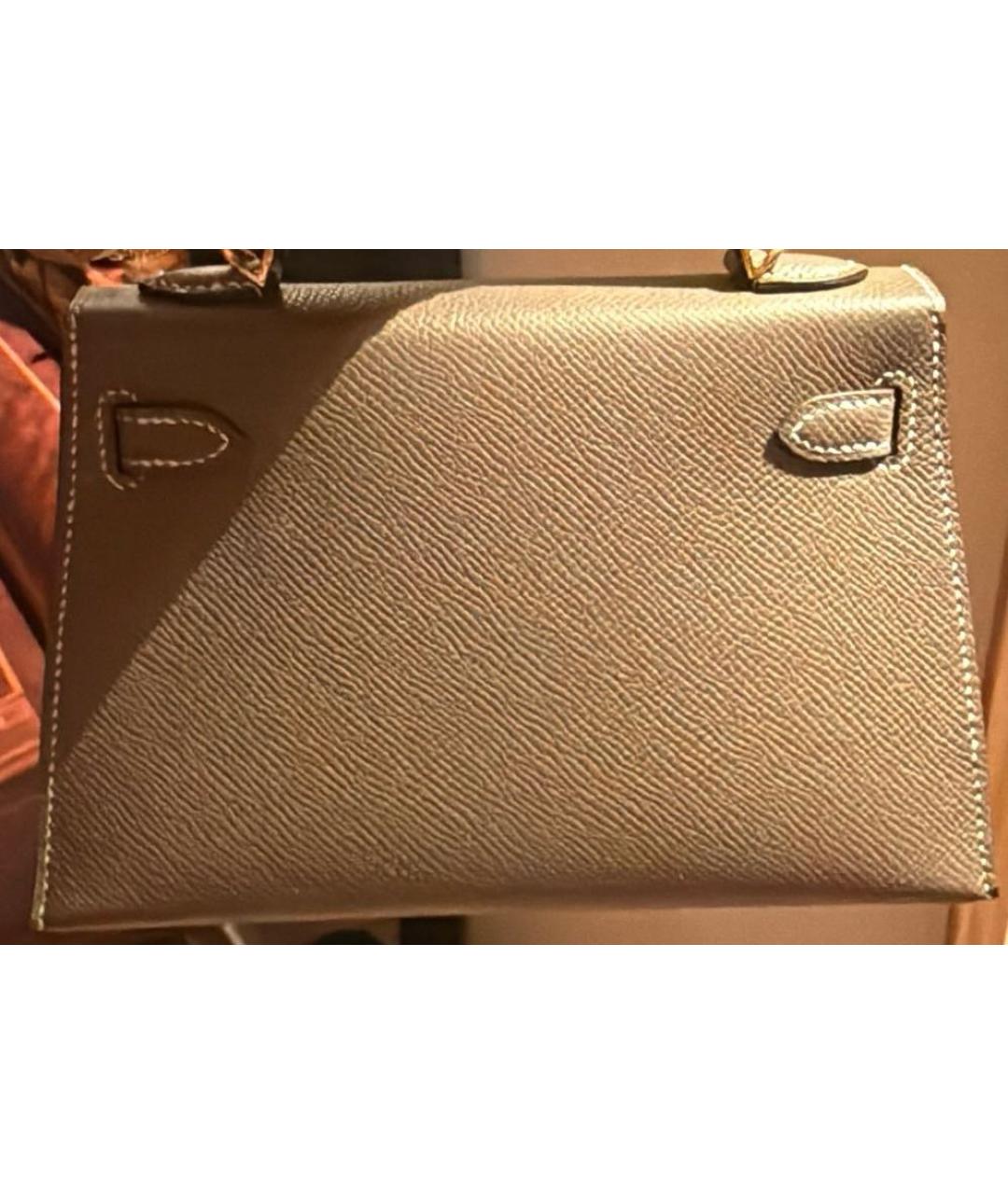 HERMES Коричневая кожаная сумка через плечо, фото 3