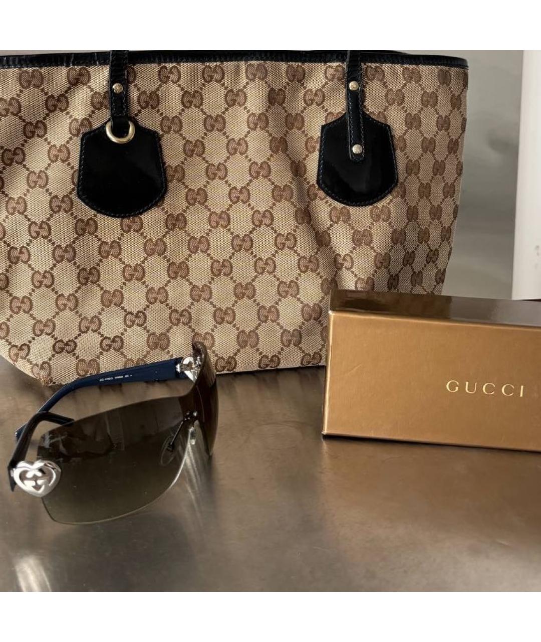 GUCCI Темно-синие пластиковые солнцезащитные очки, фото 4