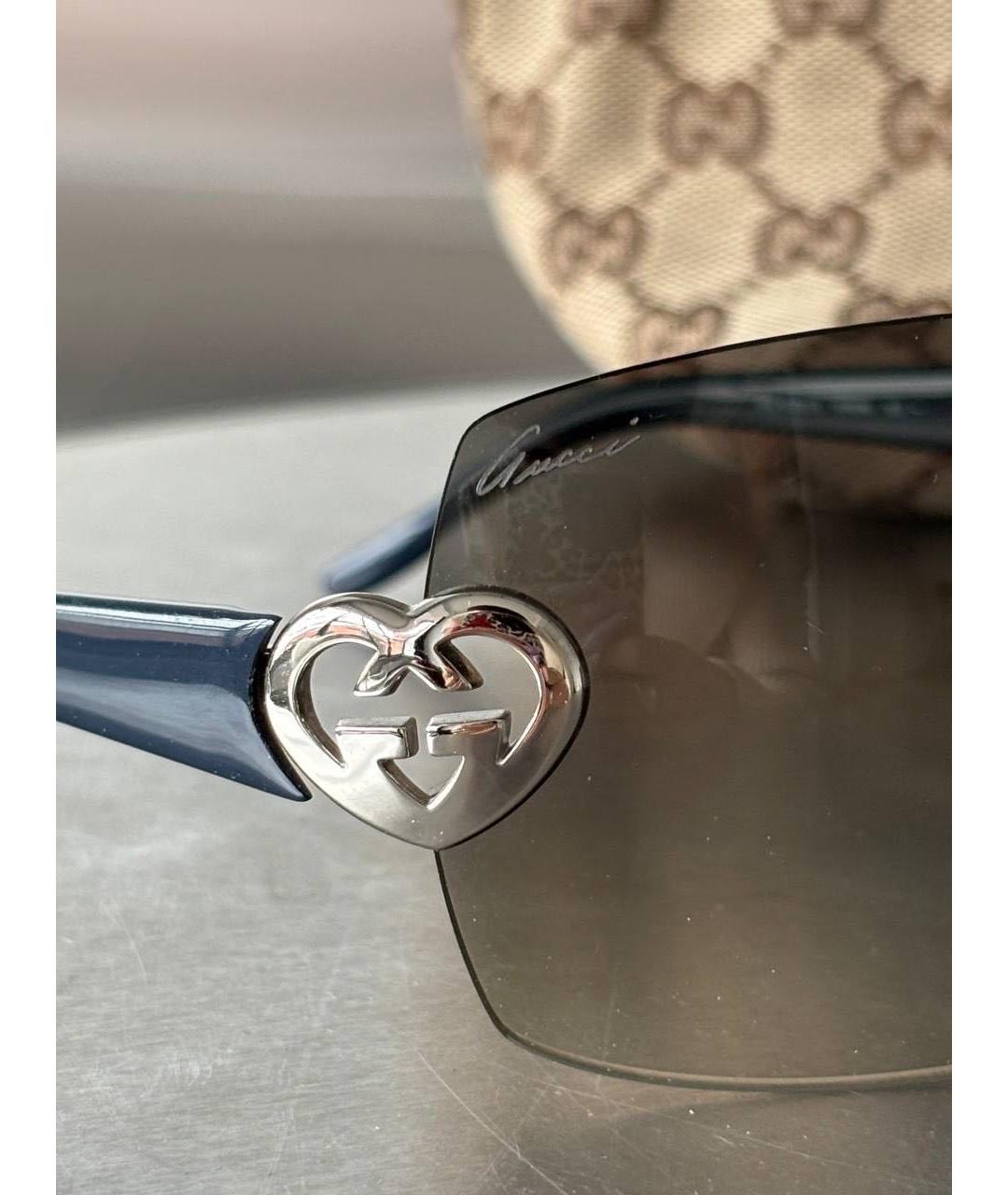 GUCCI Темно-синие пластиковые солнцезащитные очки, фото 3