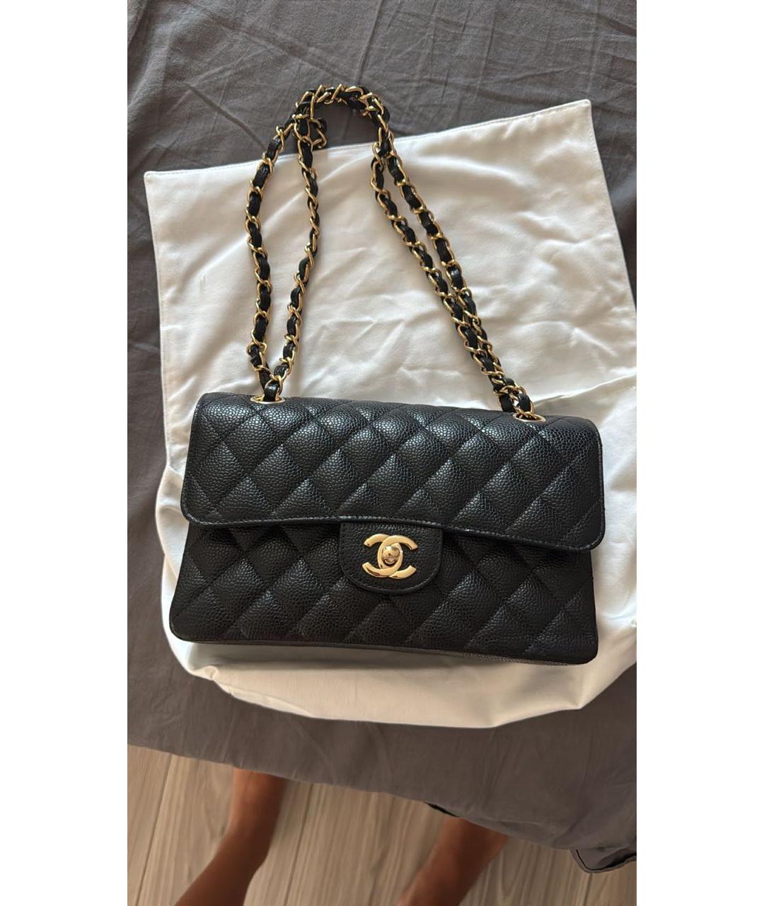 CHANEL Черная кожаная сумка через плечо, фото 4