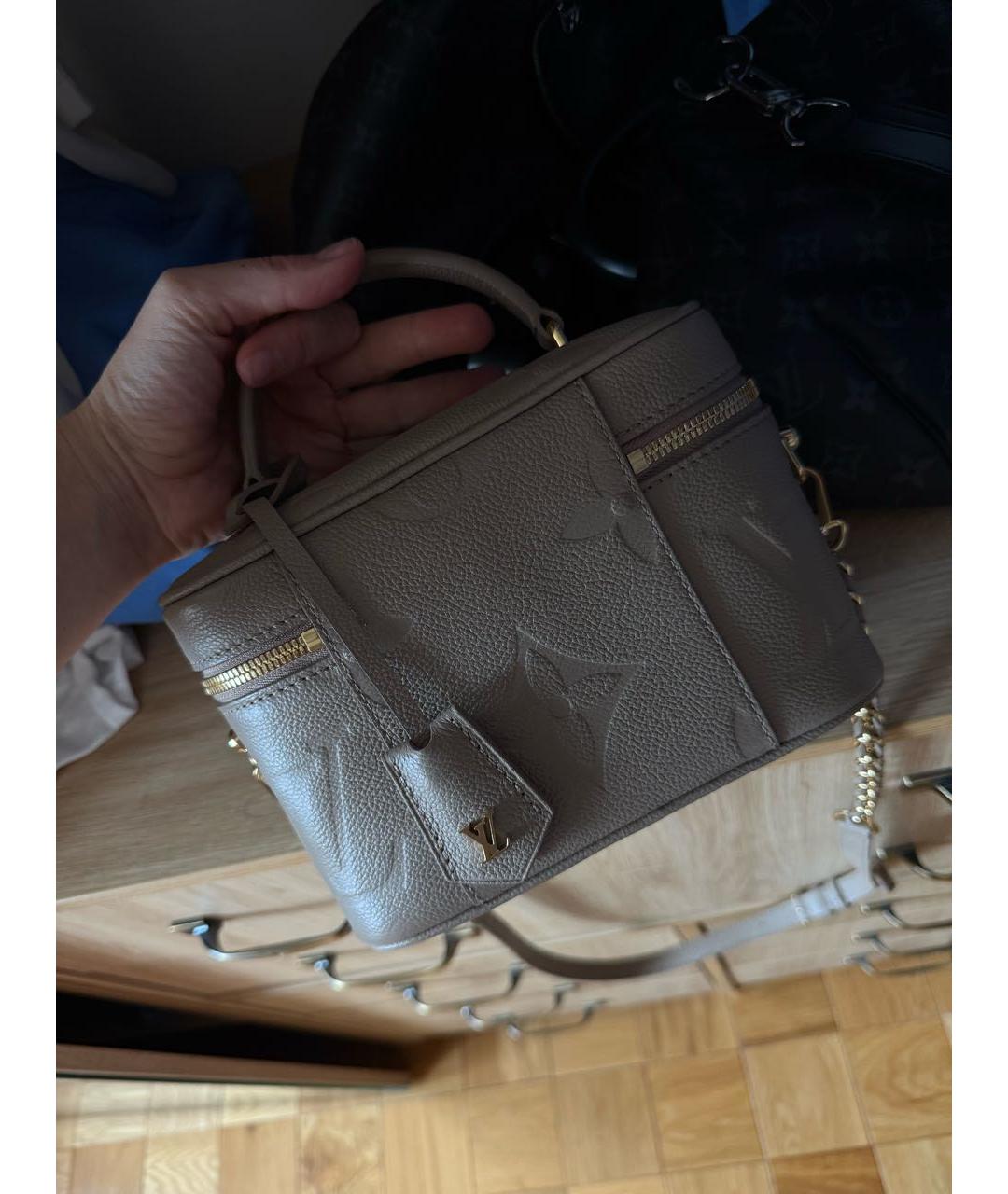 LOUIS VUITTON Бежевая кожаная сумка через плечо, фото 3