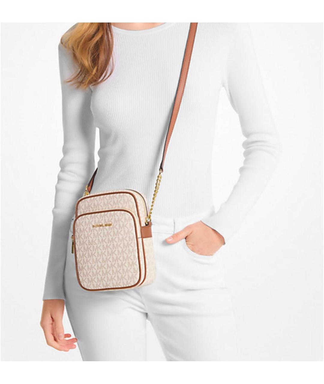 MICHAEL KORS Бежевая сумка через плечо из искусственной кожи, фото 2