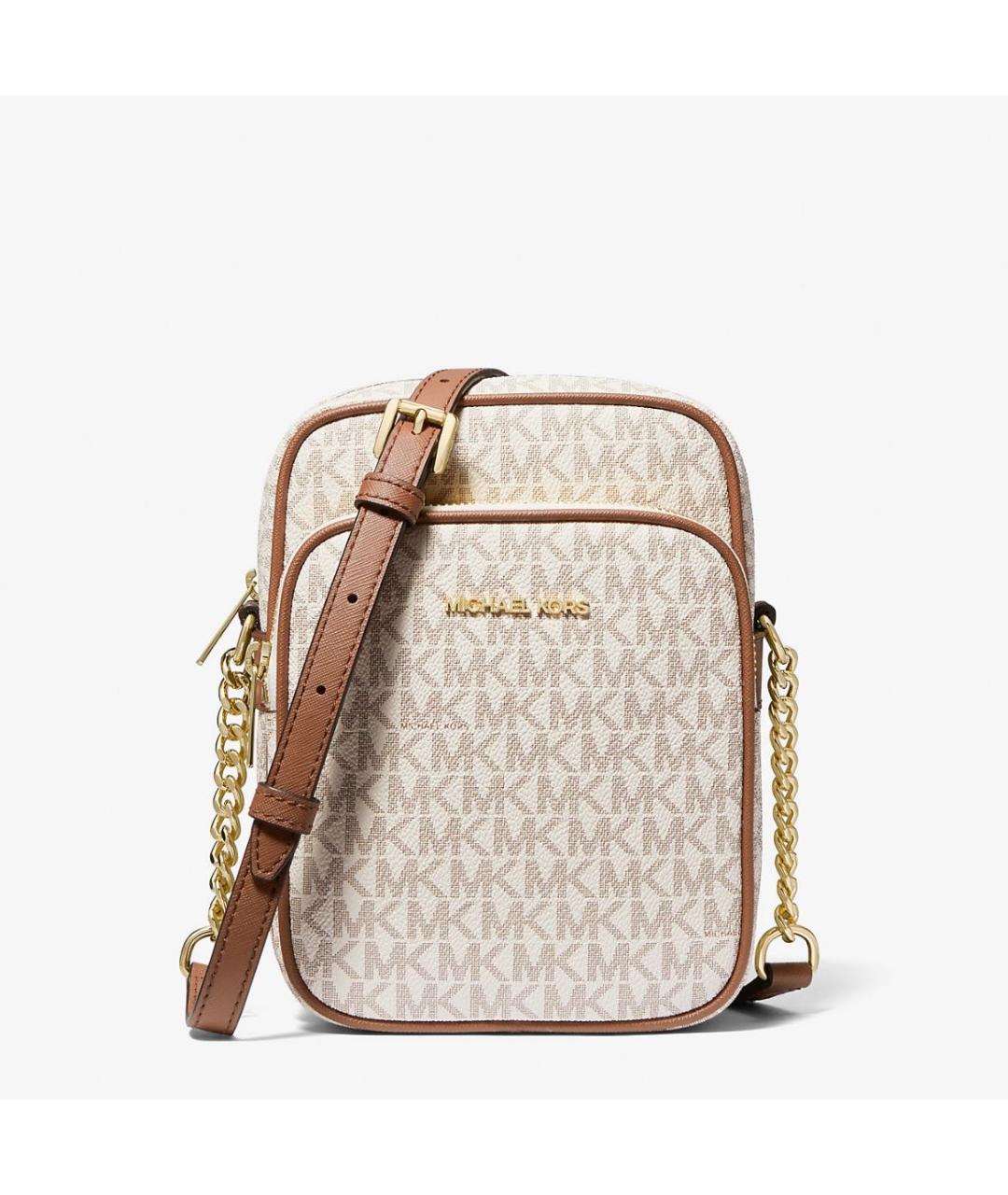 MICHAEL KORS Бежевая сумка через плечо из искусственной кожи, фото 8