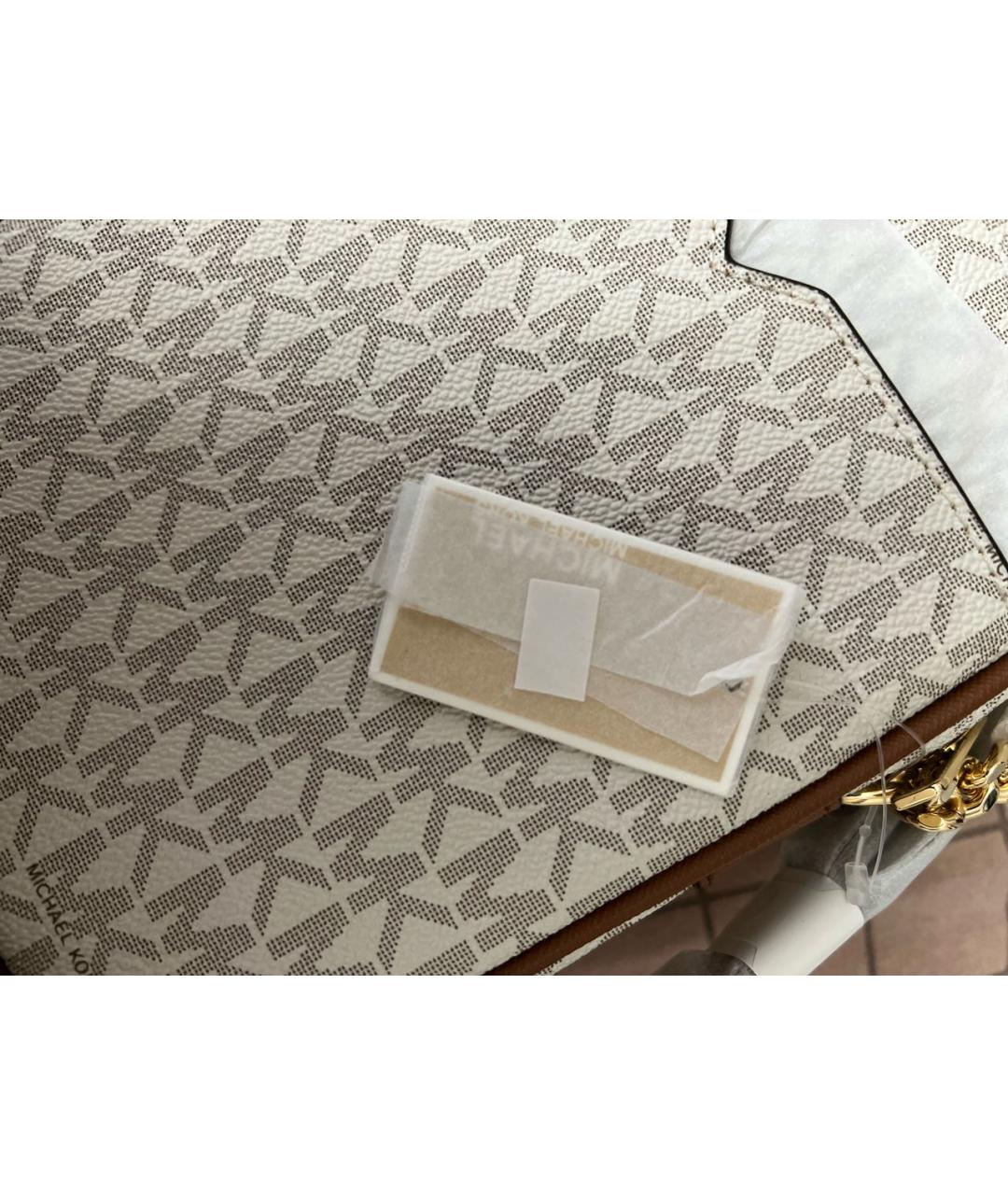 MICHAEL KORS Бежевая сумка через плечо из искусственной кожи, фото 7