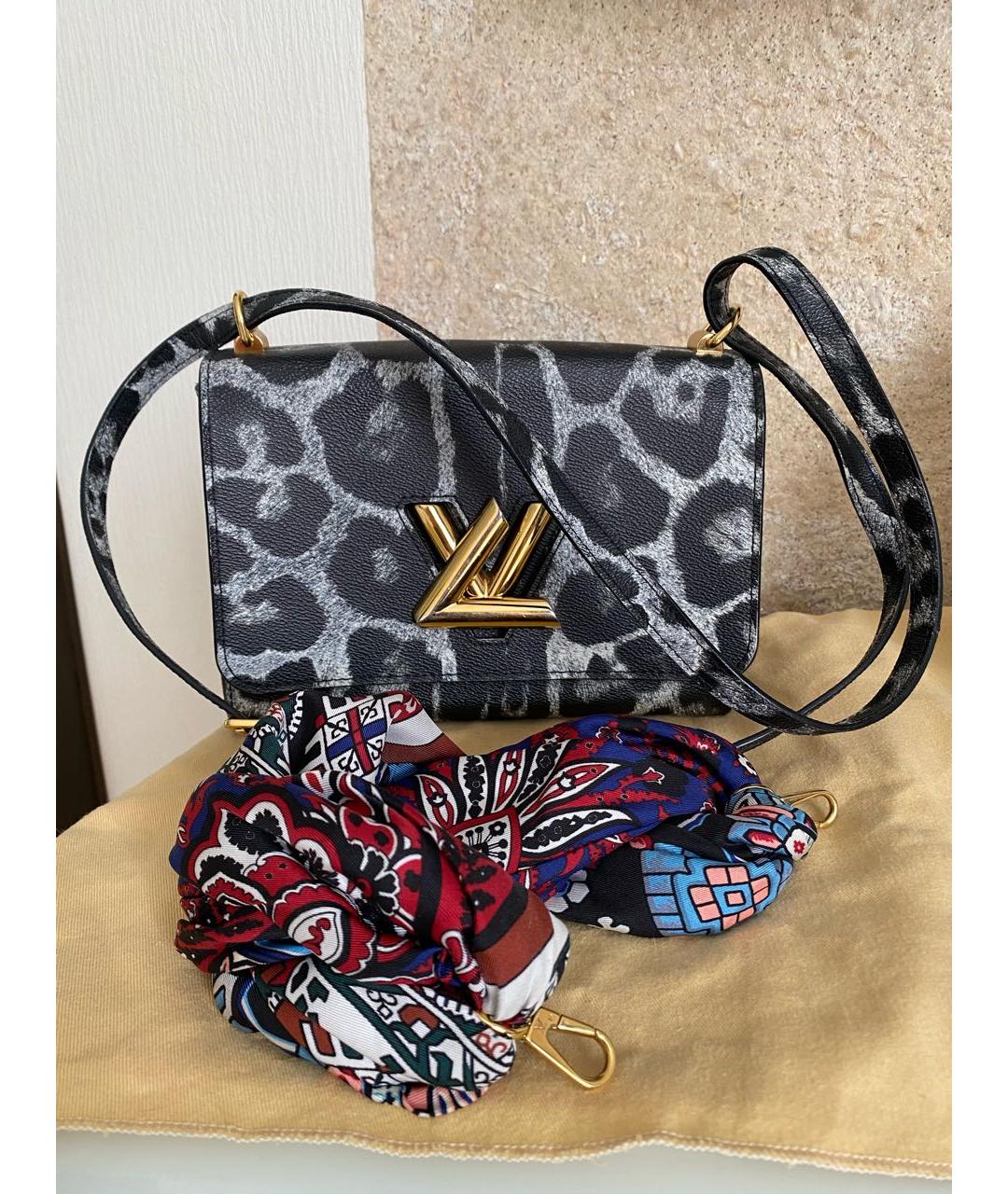 LOUIS VUITTON Антрацитовая сумка через плечо из искусственной кожи, фото 4