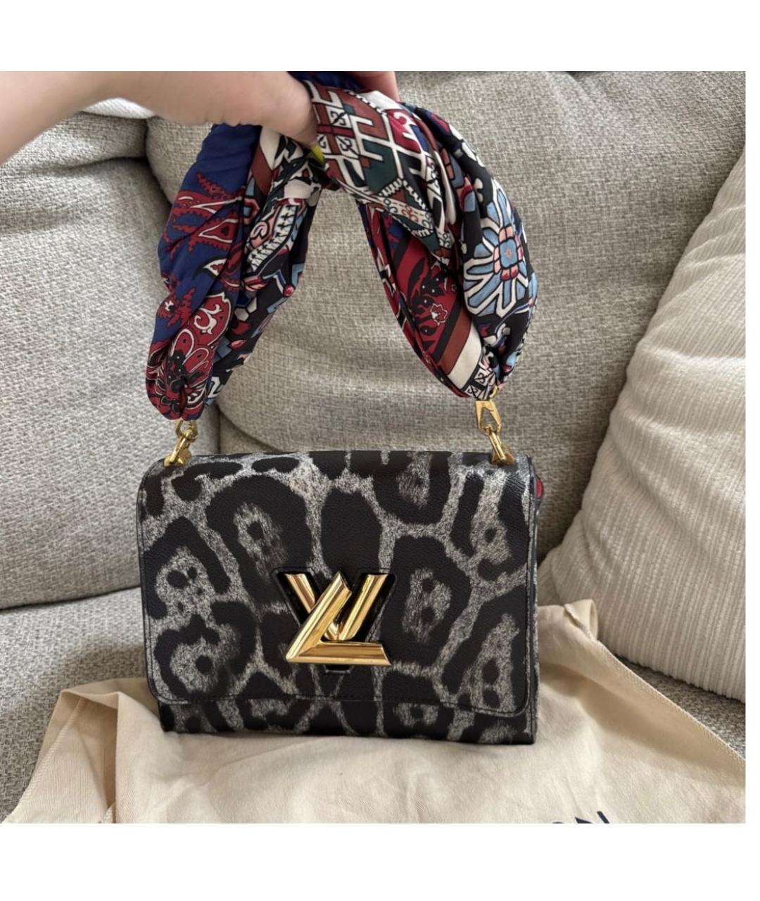 LOUIS VUITTON Антрацитовая сумка через плечо из искусственной кожи, фото 8