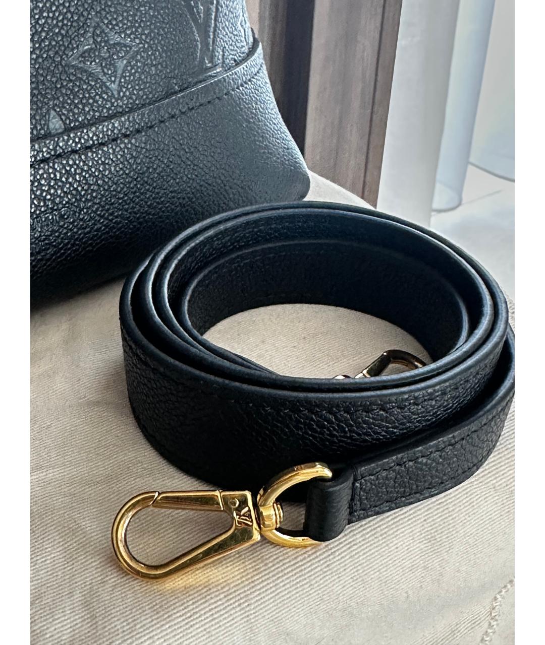 LOUIS VUITTON Черная кожаная сумка с короткими ручками, фото 7