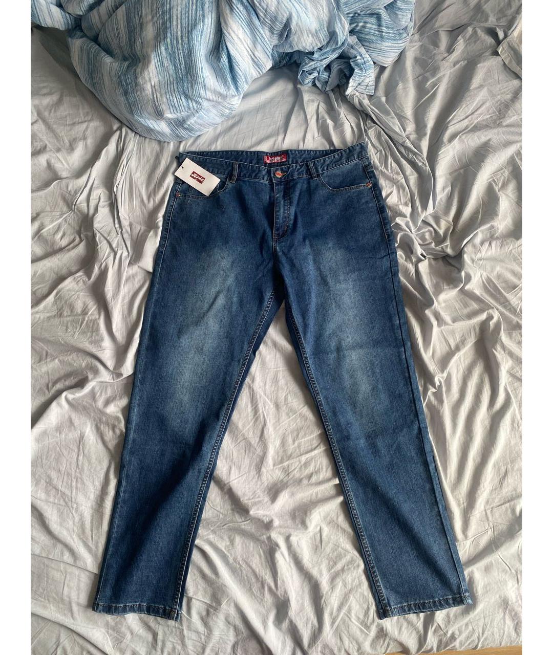LEVI'S Синие хлопковые прямые джинсы, фото 7