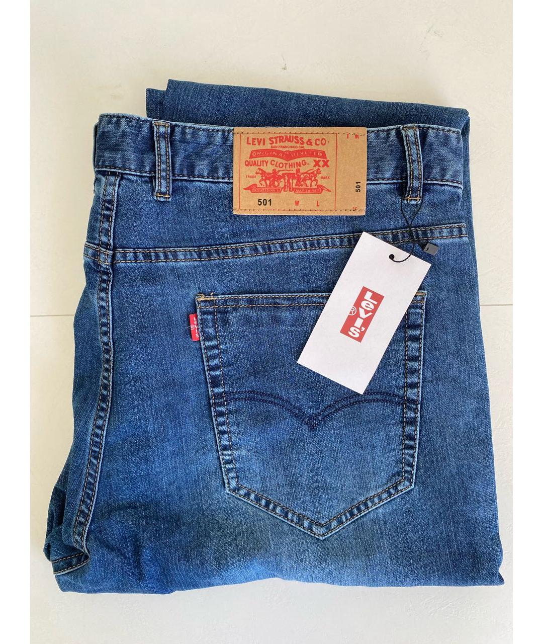 LEVI'S Синие хлопковые прямые джинсы, фото 4