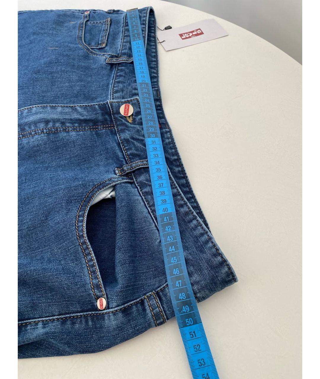 LEVI'S Синие хлопковые прямые джинсы, фото 6
